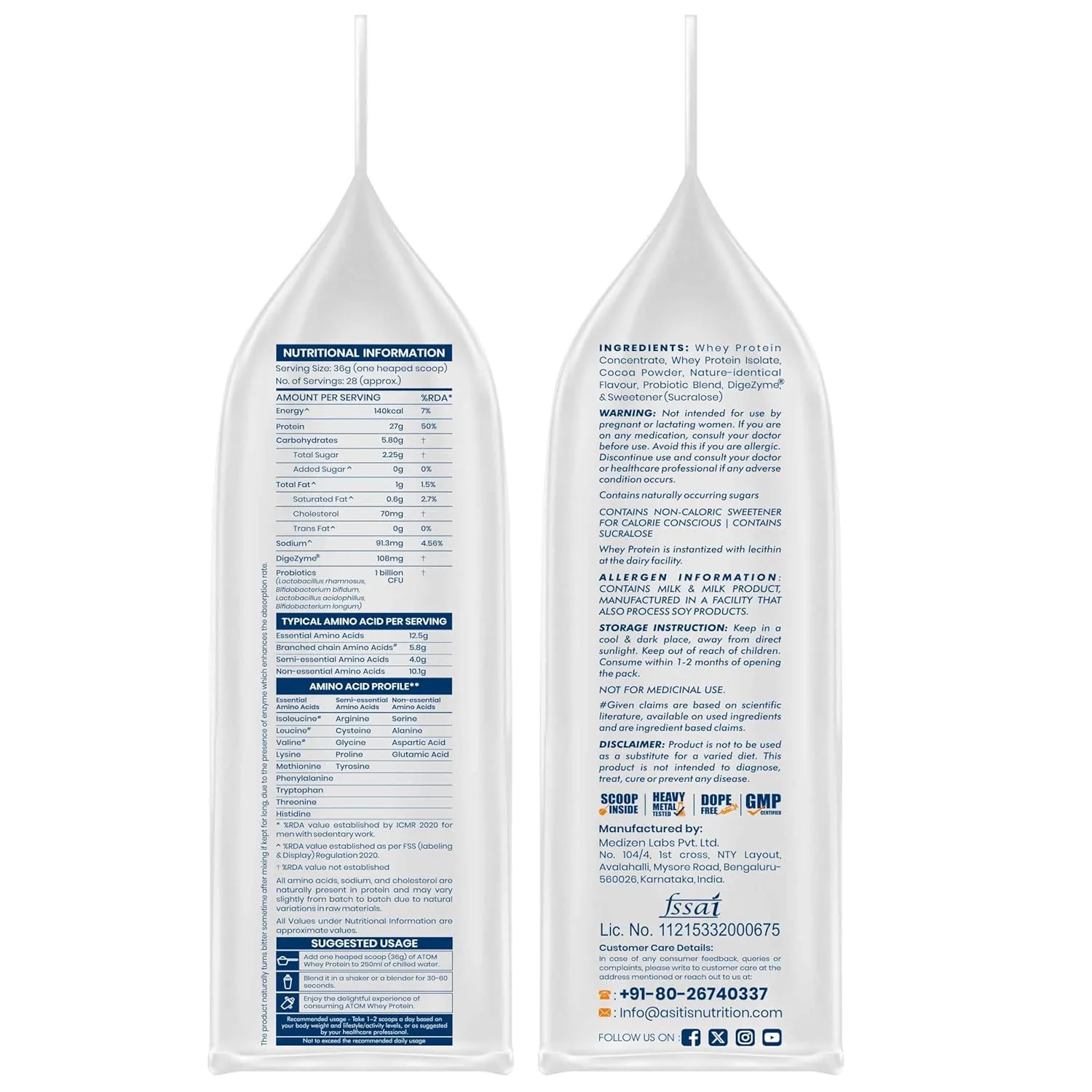 In-Depth Review: best whey protein for beginners - AS-IT-IS Nutrition ATOM Whey Protein 1kg | 27g protein | Isolate & Concentrate | Double Rich C 5 AS-IT-IS Nutrition ATOM Whey - view 4