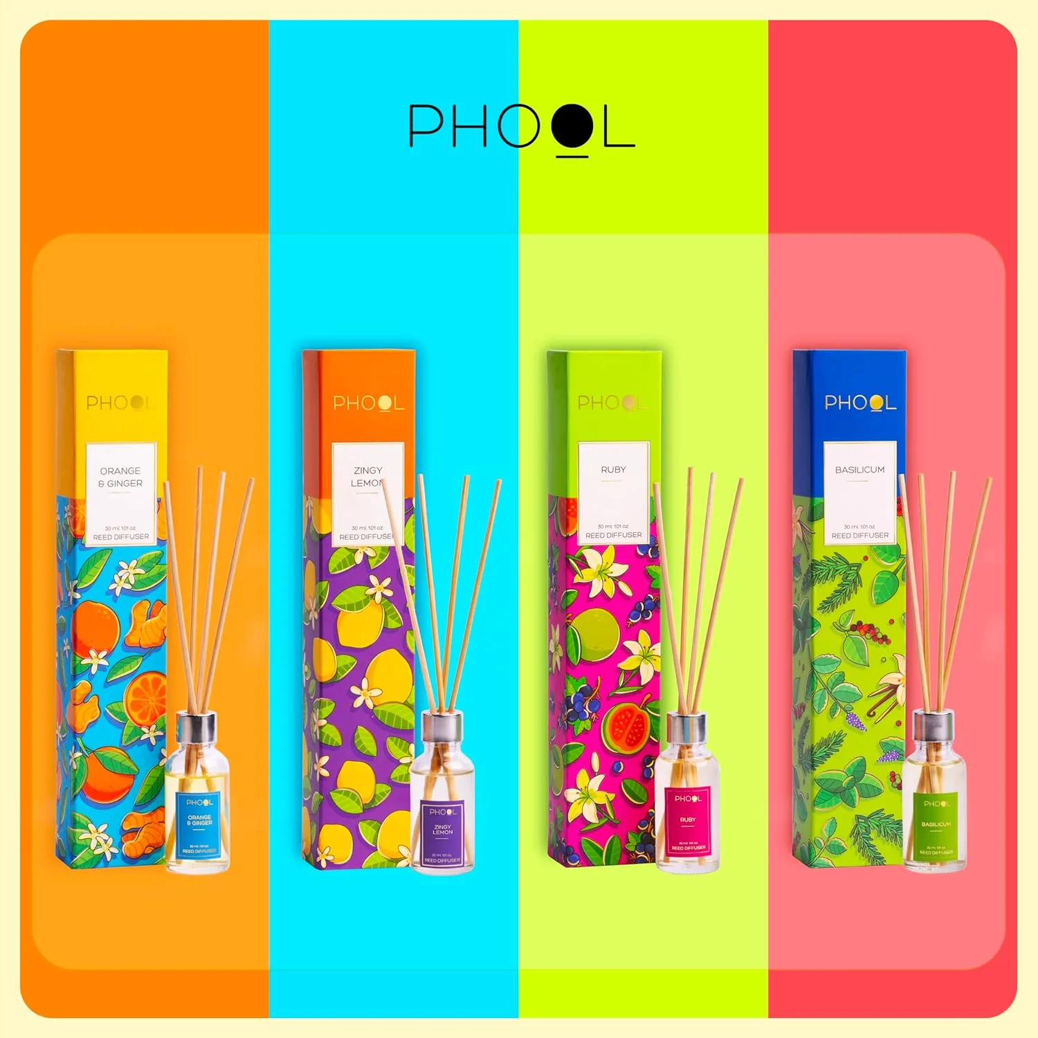 best aromatherapy diffuser - Phool Zingy Lemon Reed Diffuser 6 Phool Zingy Lemon Reed Di - view 6