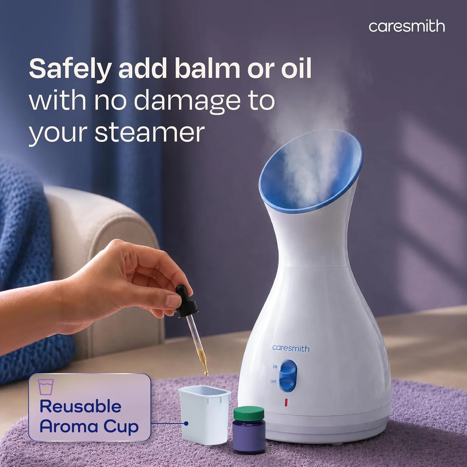 In-Depth Review: best face steamer machine - CARESMITH 2 In 1 Face Steamer + Steamer For Cold & Cough | 16 Mins Of Natural Steam With 170Ml Large 4 CARESMITH 2 In 1 Face Steamer - view 3