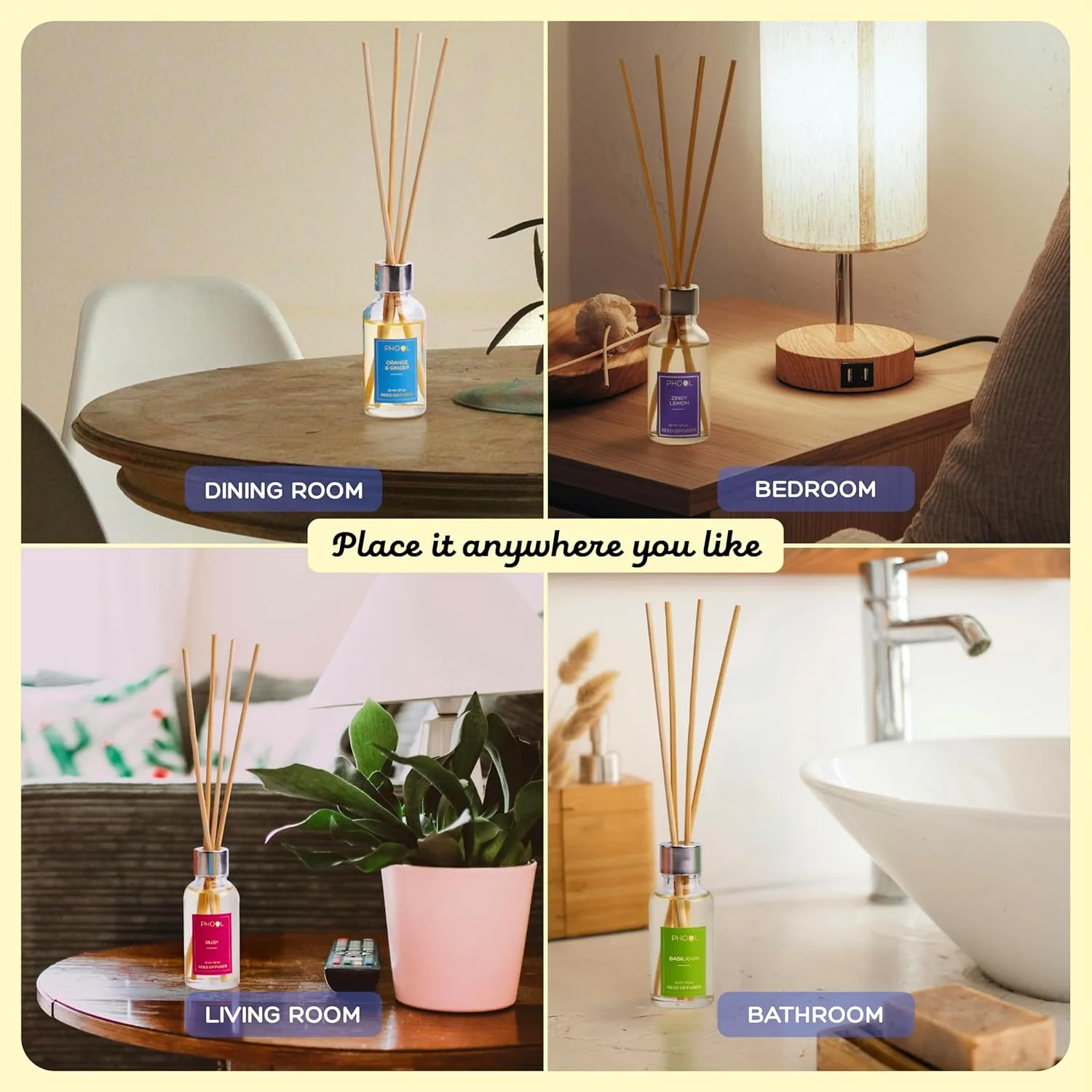 best aromatherapy diffuser - Phool Zingy Lemon Reed Diffuser 4 Phool Zingy Lemon Reed Di - view 4