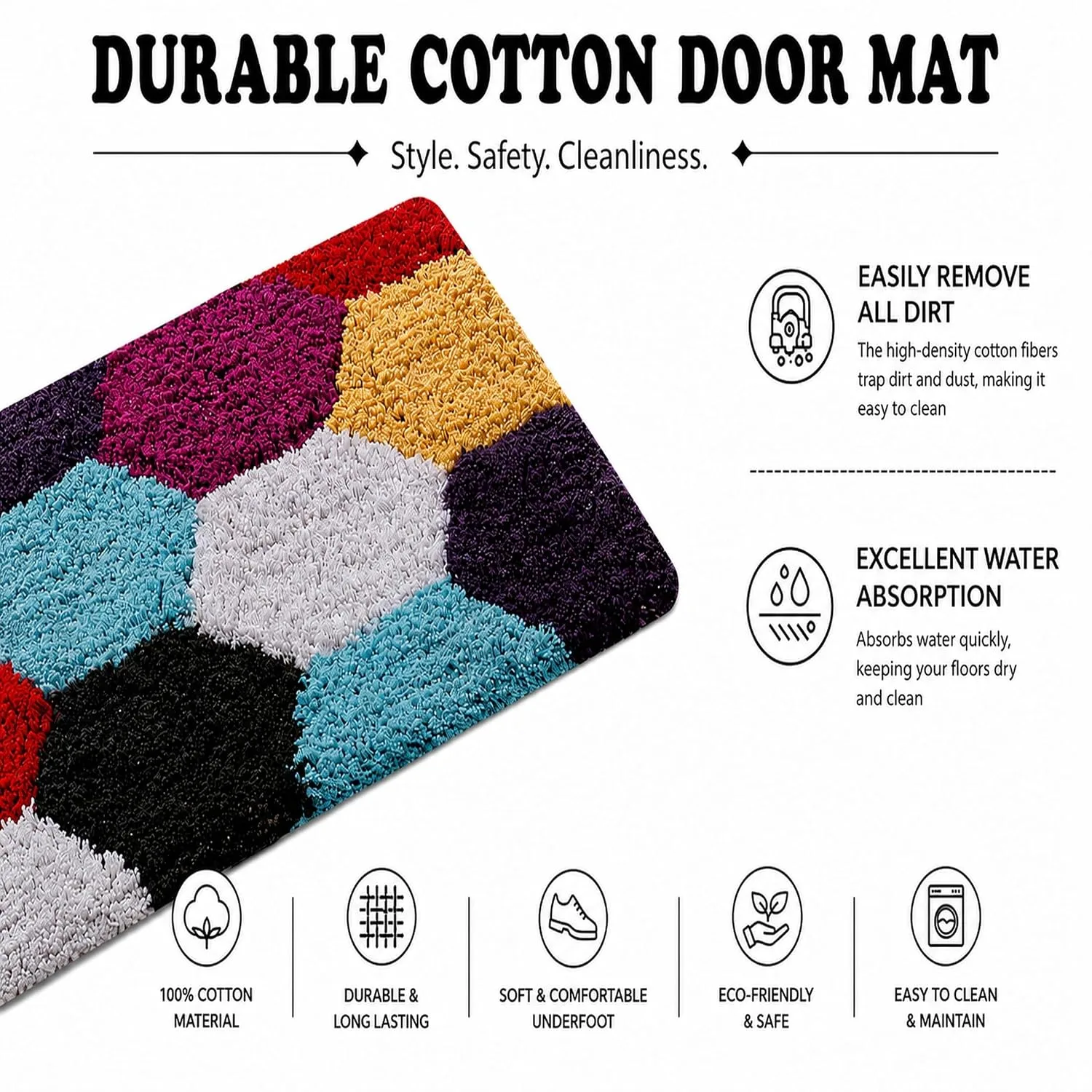 In-Depth Review: best door mat home - AAZEEM Cotton Door Mat (Multicolor, Standard) | | best door mat home 6 AAZEEM Cotton Door Mat (Mu - view 5