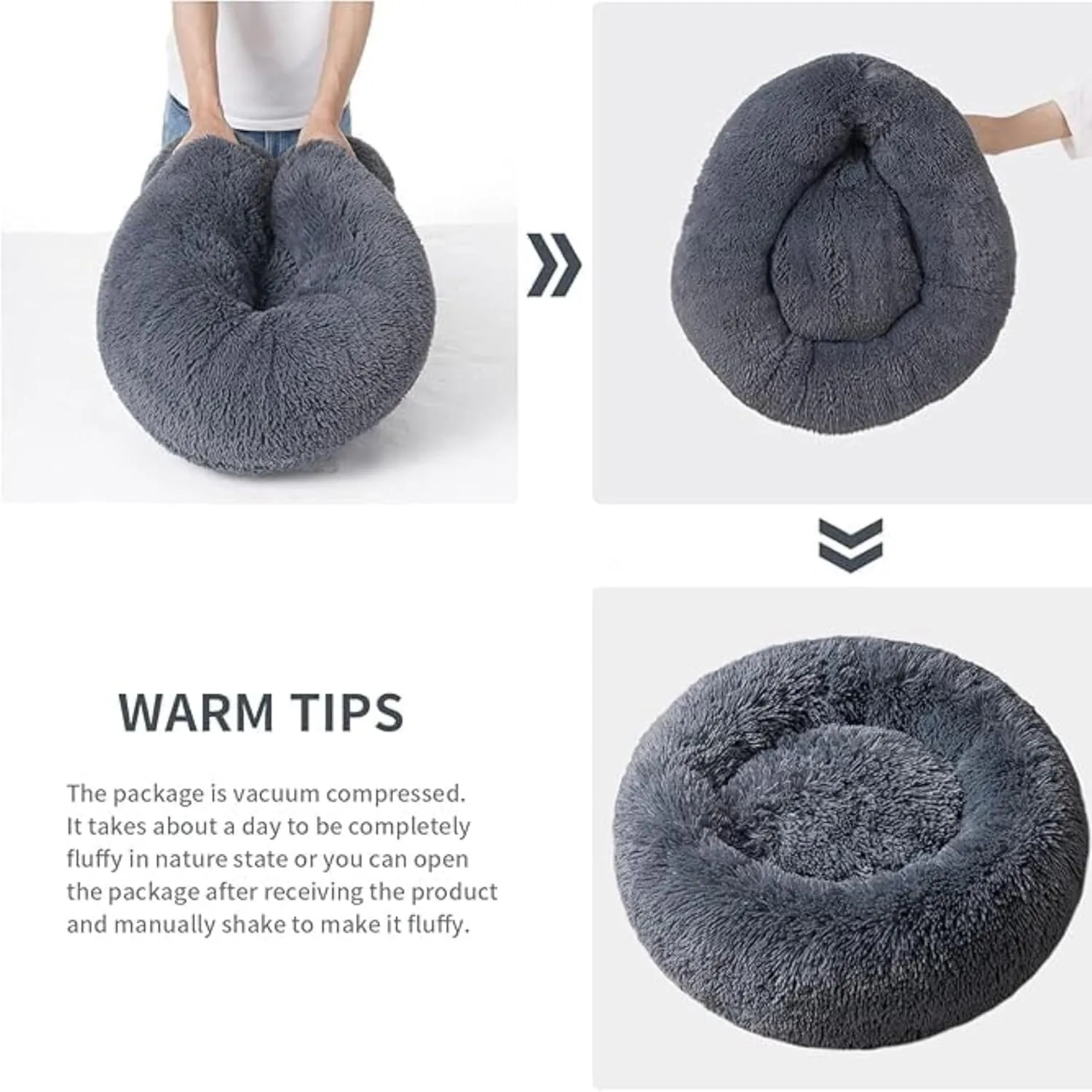ZEXSAZONE Round Donut Pet Bed - view 6