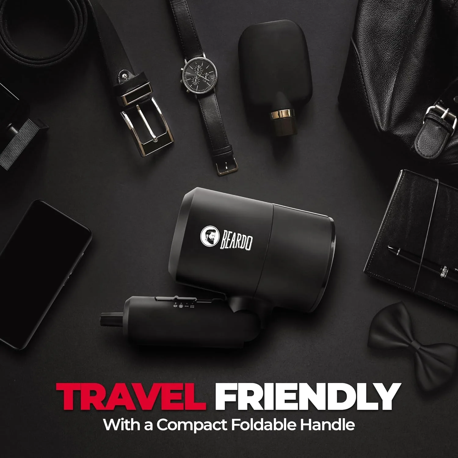 In-Depth Review: best travel hair dryer - BEARDO Styling Gun Ultra Compact Hair Dryer | 1100 Watts Foldable Hair Dryer | 3 Heat 2 Speed Setting | Trav 6 BEARDO Styling Gun Ultra C - view 5