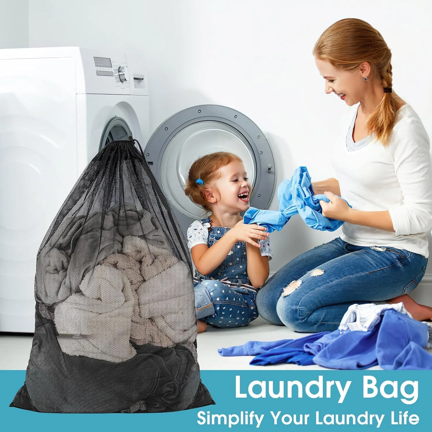 In-Depth Review: best travel laundry bag - MUTMAIN Mesh laundry Bag for washing machine Large, Clothes Organizer Pack of 2, Foldable Mesh Laundry Bag 4 MUTMAIN Mesh laundry Bag fo - view 3