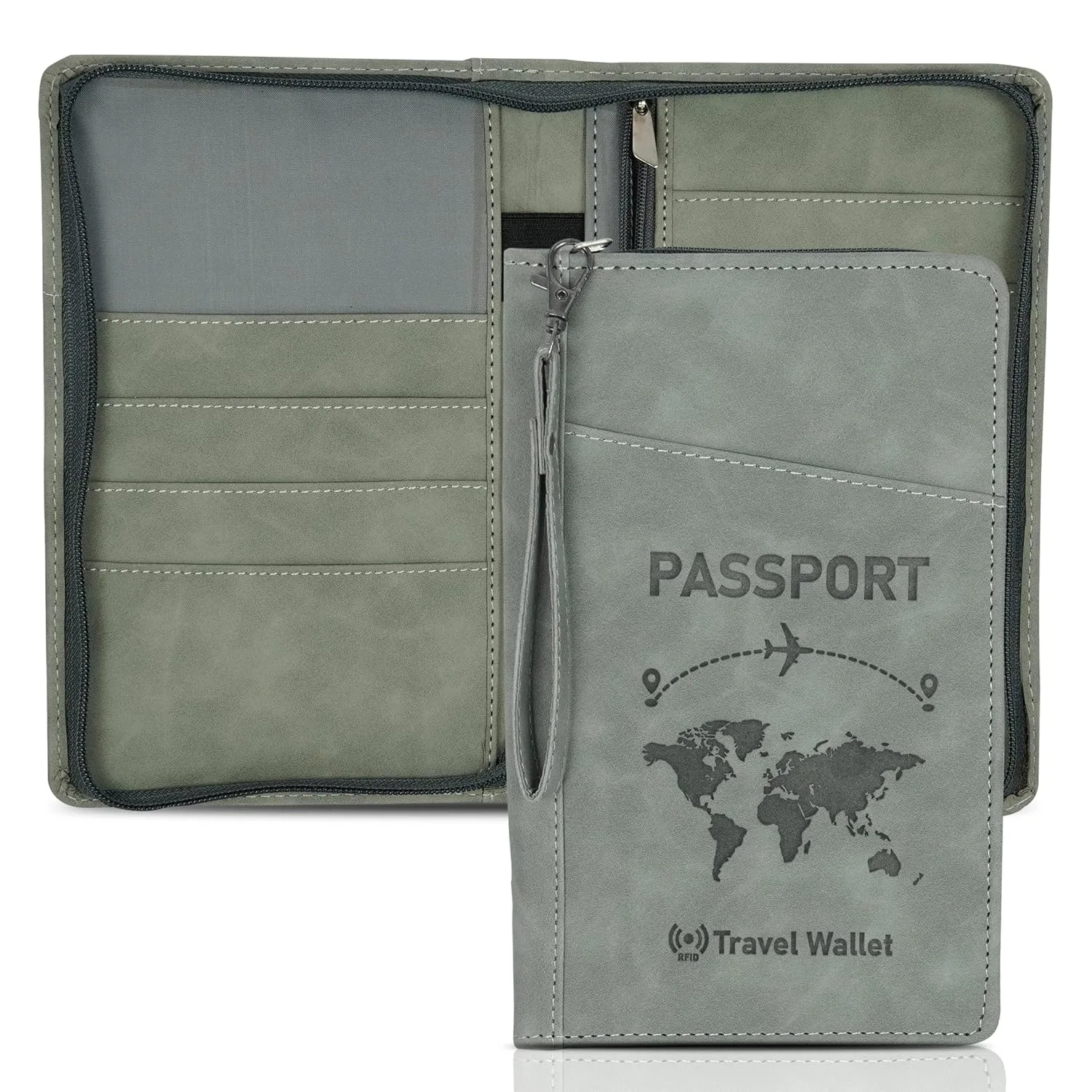 In-Depth Review: best travel document holder - Storite RFID Blocking PU Leather Travel Passport Holder, 23x14x3 Cm Grey 2 best travel document holder