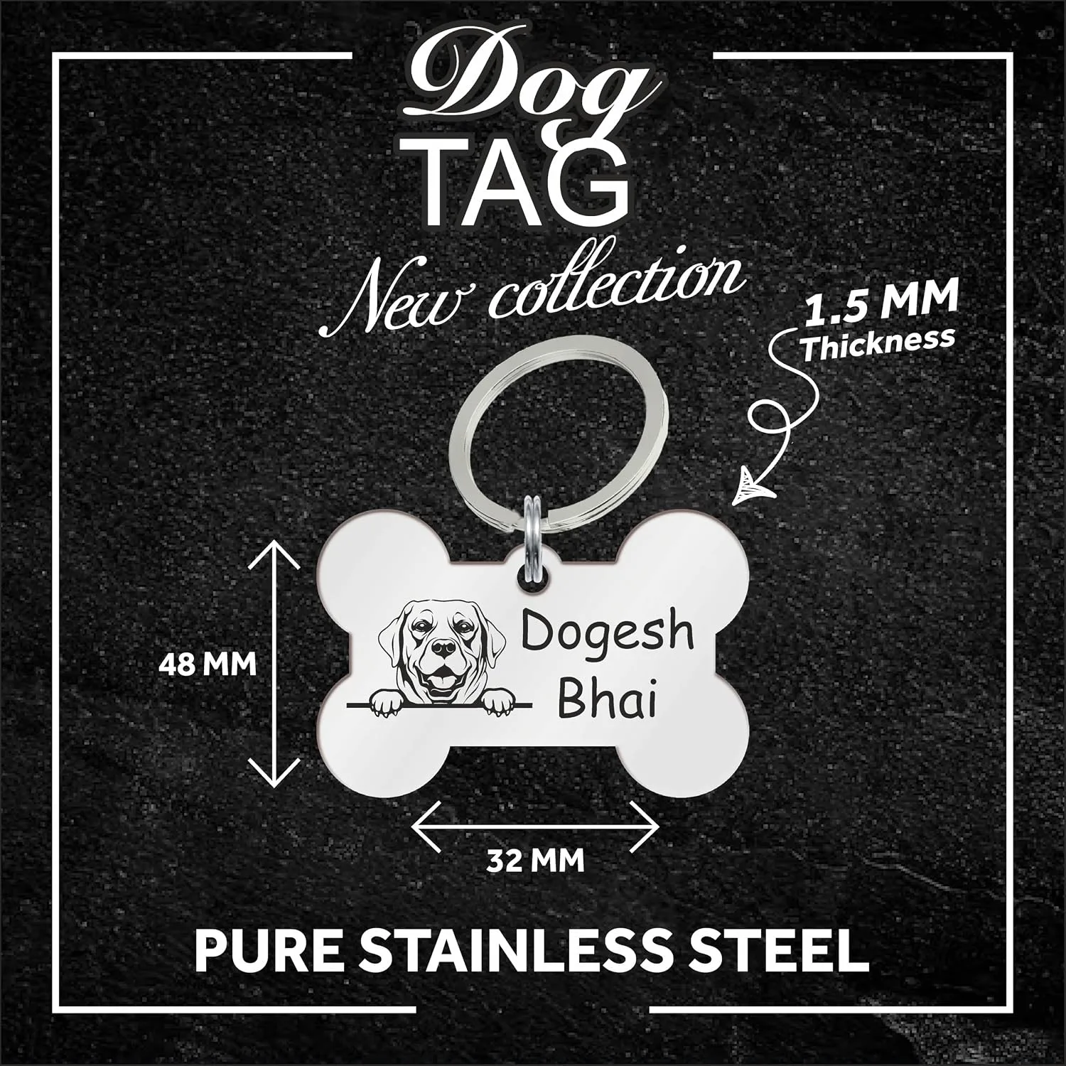 In-Depth Review: best dog id tag - best dog id tag – Customized Dog ID Tags Personalize Black L 4 Customized Dog ID Tags Persona - view 3
